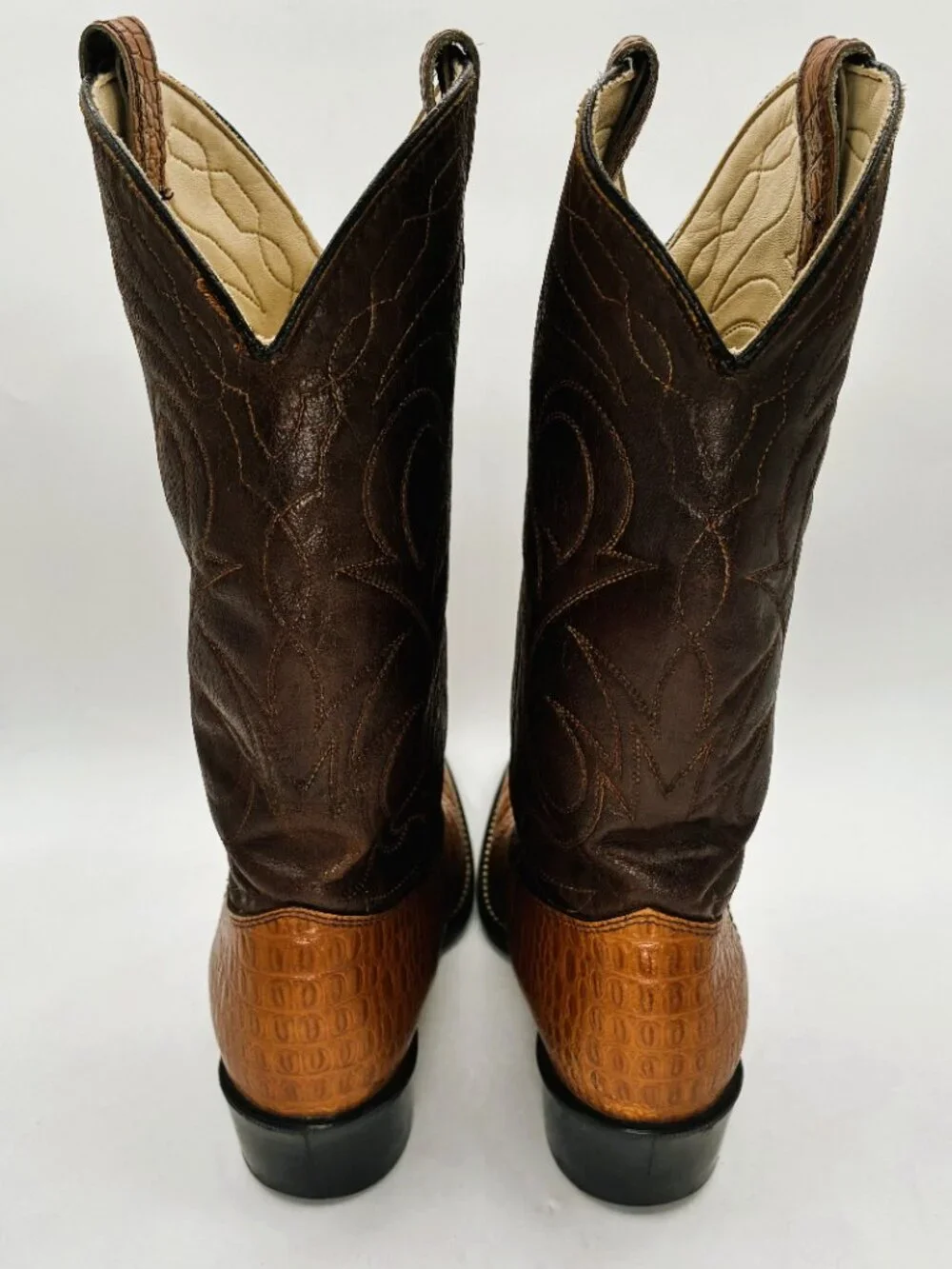 Vintage ACME 2334 Western Cowboy Boots Brown Leather Balance Youth Sz 3.5 D, VGC